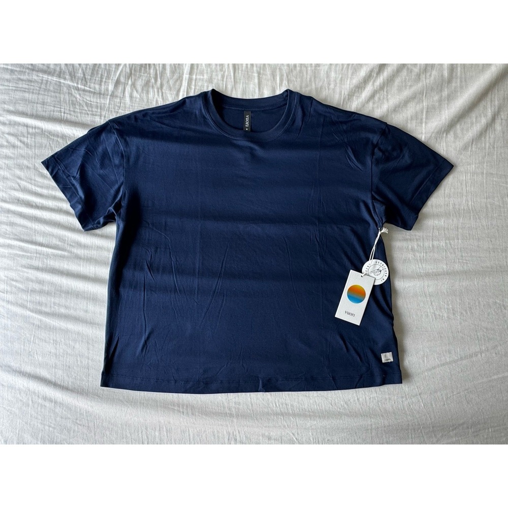 New VUORI Energy Tee Long Size Medium Blue Coast Workout Performance Lightweight
